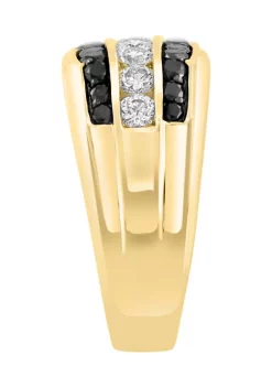 Cheapest 🧨 Men's 2 ct. t.w. White and Black Diamond Ring in 14K Yellow Gold by Effy® ✨ -Effy® Sales Shop Belk 3764