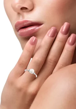 Best deal 🔔 6.5-7 Millimeter Freshwater Pearls and 1/10 ct. t.w. Diamond Ring in Sterling Silver by Effy® 🔔 -Effy® Sales Shop Belk 3773