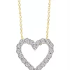 Flash Sale 🥰 1/5 ct. t.w. Diamond Heart Pendant Necklace in 14K Gold Plated Sterling Silver by Effy® 😀
