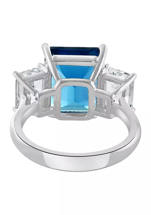 Deals 💯 Blue Topaz and White Topaz Square Ring in 14K White Gold by Effy® 😀 3 Deals 💯 Blue Topaz and White Topaz Square Ring in 14K White Gold by Effy® 😀 - Image 3
