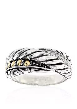 Coupon 🎁 0.05 Diamond Ring in Sterling Silver & 18K Yellow Gold by Effy® 😉