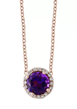 Deals 🎁 1/10 ct. t.w. Diamond and 5/8 ct. t.w. Amethyst Ring in 14K Rose Gold by Effy® 🎁