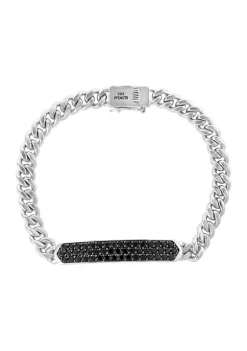 Outlet 🧨 Men's 2.21 ct. t.w. Black Spinel Sterling Silver Bracelet by Effy® 🛒 -Effy® Sales Shop Belk 3821