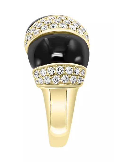 Promo 😀 14K Yellow Gold Diamond and Onyx Ring by Effy® 🧨 3 Promo 😀 14K Yellow Gold Diamond and Onyx Ring by Effy® 🧨 - Image 3