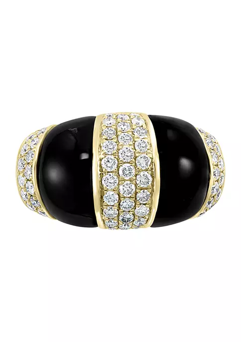 Promo 😀 14K Yellow Gold Diamond and Onyx Ring by Effy® 🧨 4 Promo 😀 14K Yellow Gold Diamond and Onyx Ring by Effy® 🧨 - Image 4
