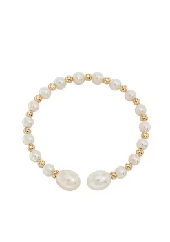 Brand new 🎉 Freshwater Pearl Bangle Bracelet in 14k Yellow Gold by Effy® 🔥