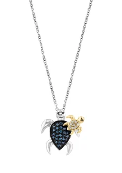 Best Sale 🤩 Blue Diamond Pendant Necklace in Sterling Silver by Effy® 😍