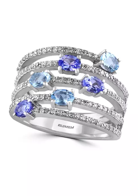 Cheapest 🎉 1/2 ct. t.w. Aquamarine, 1/2 ct. t.w. Tanzanite, and 3/8 ct. t.w. Diamond Ring in 14K White Gold by Effy® ✔️ 1 Cheapest 🎉 1/2 ct. t.w. Aquamarine, 1/2 ct. t.w. Tanzanite, and 3/8 ct. t.w. Diamond Ring in 14K White Gold by Effy® ✔️