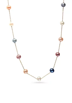 Budget 🛒 Multi-Color Freshwater Pearl Strand Necklace in 14k Yellow Gold by Effy® ⭐