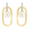 Brand new 🎉 1/10 ct. t.w. Diamond and Freshwater Pearl Earrings in 14K Yellow Gold by Effy® ⭐