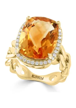 Cheapest ⭐ 14K Yellow Gold Diamond and Citrine Ring by Effy® 🔔