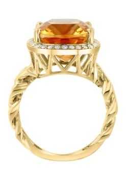 Cheapest ⭐ 14K Yellow Gold Diamond and Citrine Ring by Effy® 🔔 -Effy® Sales Shop Belk 3861