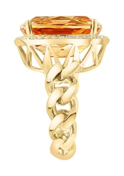 Cheapest ⭐ 14K Yellow Gold Diamond and Citrine Ring by Effy® 🔔 -Effy® Sales Shop Belk 3862