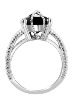 Best Pirce 🔥 Onyx Square Cable Ring in Sterling Silver by Effy® ✨ -Effy® Sales Shop Belk 3875