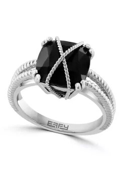 Best Pirce 🔥 Onyx Square Cable Ring in Sterling Silver by Effy® ✨ -Effy® Sales Shop Belk 3877