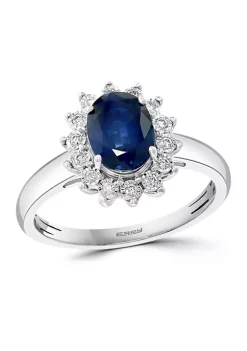 Brand new 👍 Diamond and Natural Sapphire Ring in 14K White Gold by Effy® 😀