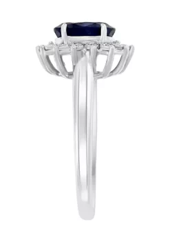 Brand new 👍 Diamond and Natural Sapphire Ring in 14K White Gold by Effy® 😀 -Effy® Sales Shop Belk 3885