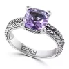 New 😍 Amethyst and White Sapphire Cable Ring in Sterling Silver by Effy® 🥰
