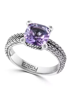 New 😍 Amethyst and White Sapphire Cable Ring in Sterling Silver by Effy® 🥰