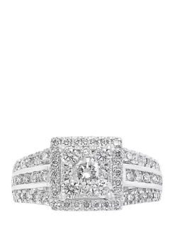 Flash Sale ⌛ 1.44 ct. t.w. Diamond Cluster Ring in 14K White Gold by Effy® 👍 -Effy® Sales Shop Belk 3934