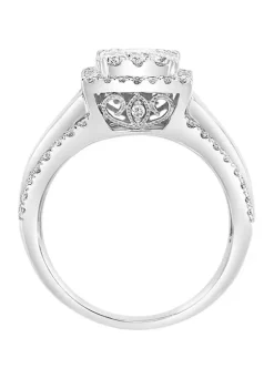 Flash Sale ⌛ 1.44 ct. t.w. Diamond Cluster Ring in 14K White Gold by Effy® 👍 -Effy® Sales Shop Belk 3935
