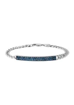 Brand new 💯 Men's 2.2 ct. t.w. Blue Topaz Bracelet in Sterling Silver by Effy® 🔥 -Effy® Sales Shop Belk 3944