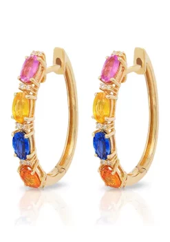 Buy 🔥 2.51 ct. t.w. Multi-Color Sapphire Earrings in 14K Yellow Gold by Effy® ✨