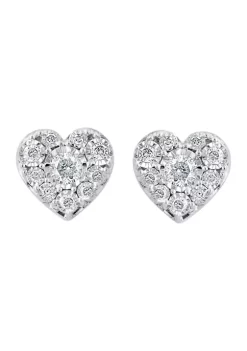 Promo 👏 1/4 ct. t.w. Diamond Heart Earrings in Sterling Silver by Effy® 🧨