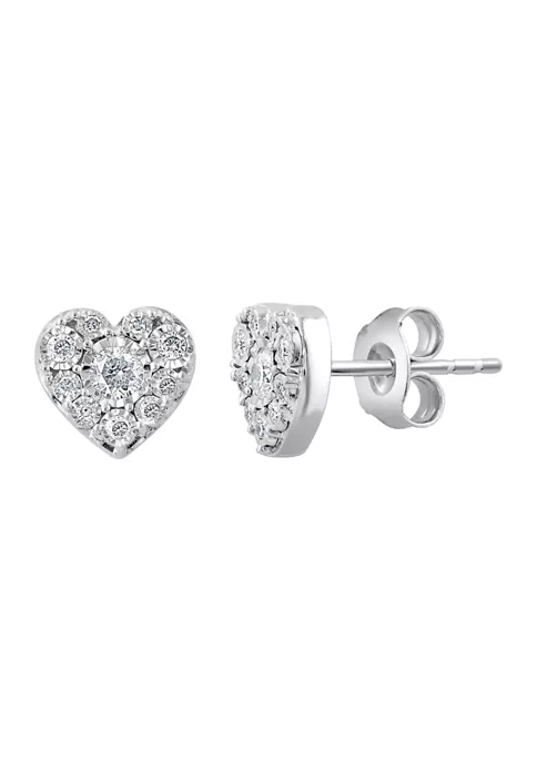 Promo 👏 1/4 ct. t.w. Diamond Heart Earrings in Sterling Silver by Effy® 🧨 2 Promo 👏 1/4 ct. t.w. Diamond Heart Earrings in Sterling Silver by Effy® 🧨 - Image 2