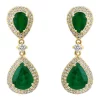 Promo 🧨 7/8 ct. t.w. Diamond and 3.8 ct. t.w. Emerald Earrings in 14K Yellow Gold by Effy® 🧨