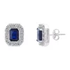 Hot Sale ✨ 2.09 ct. t.w. Sapphires and 1/5 ct. t.w. Diamonds Earrings in 14k White Gold by Effy® ✨