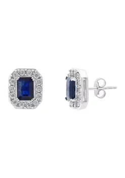 Hot Sale ✨ 2.09 ct. t.w. Sapphires and 1/5 ct. t.w. Diamonds Earrings in 14k White Gold by Effy® ✨ -Effy® Sales Shop Belk 3995