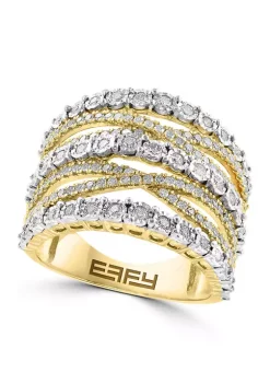 Hot Sale 😍 Sterling Silver/14K Gold-Plated Diamond Ring by Effy® 🎉