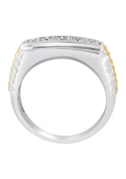 New 👏 Men's Gold Plated Diamond Ring in Sterling Silver by Effy® 🔥 -Effy® Sales Shop Belk 4027