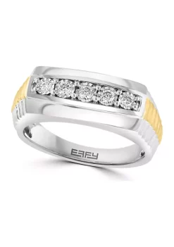 New 👏 Men's Gold Plated Diamond Ring in Sterling Silver by Effy® 🔥 -Effy® Sales Shop Belk 4028