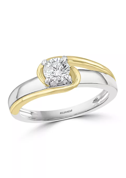Top 10 👍 1/2 ct. t.w. Diamond Ring in 14K Two-Tone Gold by Effy® 👍 2 Top 10 👍 1/2 ct. t.w. Diamond Ring in 14K Two-Tone Gold by Effy® 👍 - Image 2