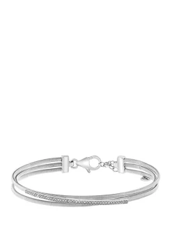 Best Sale 🎉 1/8 ct. t.w. Diamond Bangle in Sterling Silver by Effy® ✔️