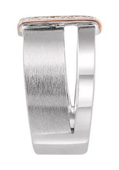 Deals 😀 Sterling Silver/14K Rose Gold 1/8 ct. t.w. Diamond Pendant Necklace by Effy® 😍 -Effy® Sales Shop Belk 4056