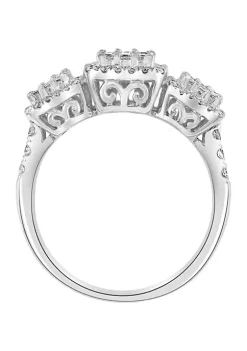 Outlet 👏 1 ct. t.w. Diamond Cluster Square Ring in 14K White Gold by Effy® ✔️ -Effy® Sales Shop Belk 4060