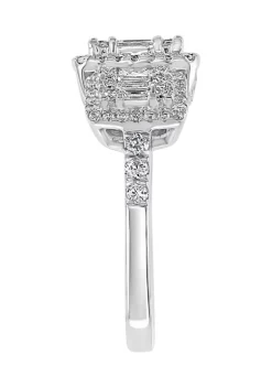 Outlet 👏 1 ct. t.w. Diamond Cluster Square Ring in 14K White Gold by Effy® ✔️ -Effy® Sales Shop Belk 4061