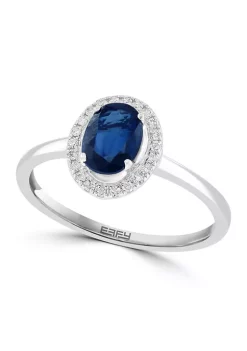 Wholesale 🧨 14K White Gold Diamond and Natural Sapphire Ring by Effy® ⭐