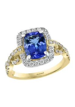 Flash Sale 😉 5/8 ct. t.w. Diamond and 1.9 ct. t.w. Tanzanite Ring in 14K Two-Tone Gold by Effy® 💯