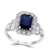 Outlet 👍 0.31 ct. t.w. Diamond and Sapphire Illusion Ring in 14k White Gold by Effy® 🛒