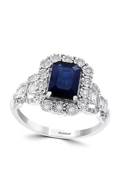 Outlet 👍 0.31 ct. t.w. Diamond and Sapphire Illusion Ring in 14k White Gold by Effy® 🛒 -Effy® Sales Shop Belk 4085