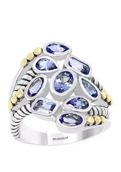 Discount 👍 2.35 ct. t.w. Tanzanite Ring in Sterling Silver and 18K Yellow Gold by Effy® ✔️