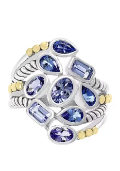 Discount 👍 2.35 ct. t.w. Tanzanite Ring in Sterling Silver and 18K Yellow Gold by Effy® ✔️ -Effy® Sales Shop Belk 4095