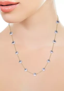 Promo 👏 14K Yellow Gold 5.5 Millimeter Gray Freshwater Pearl 18 Inch Necklace by Effy® 🧨