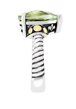 Brand new ✔️ 4.9 ct. t.w. Green Amethyst Ring in Sterling Silver over 18k Yellow Gold by Effy® 🎁 -Effy® Sales Shop Belk 4115