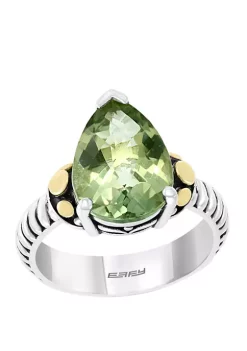 Brand new ✔️ 4.9 ct. t.w. Green Amethyst Ring in Sterling Silver over 18k Yellow Gold by Effy® 🎁 -Effy® Sales Shop Belk 4116