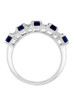 Hot Sale 🤩 1/4 ct. t.w. Diamond and 2.85 ct. t.w. Sapphire Ring in 14K White Gold by Effy® 🥰 -Effy® Sales Shop Belk 4128